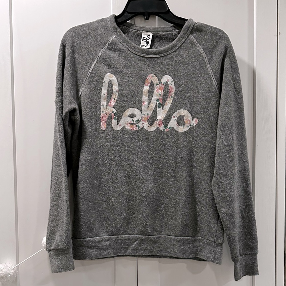 Hello pullover sweatshirt
